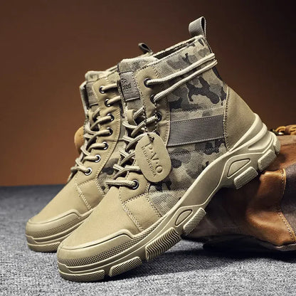 Botas altas para hombre, botas de desierto con plataforma para exteriores a la moda